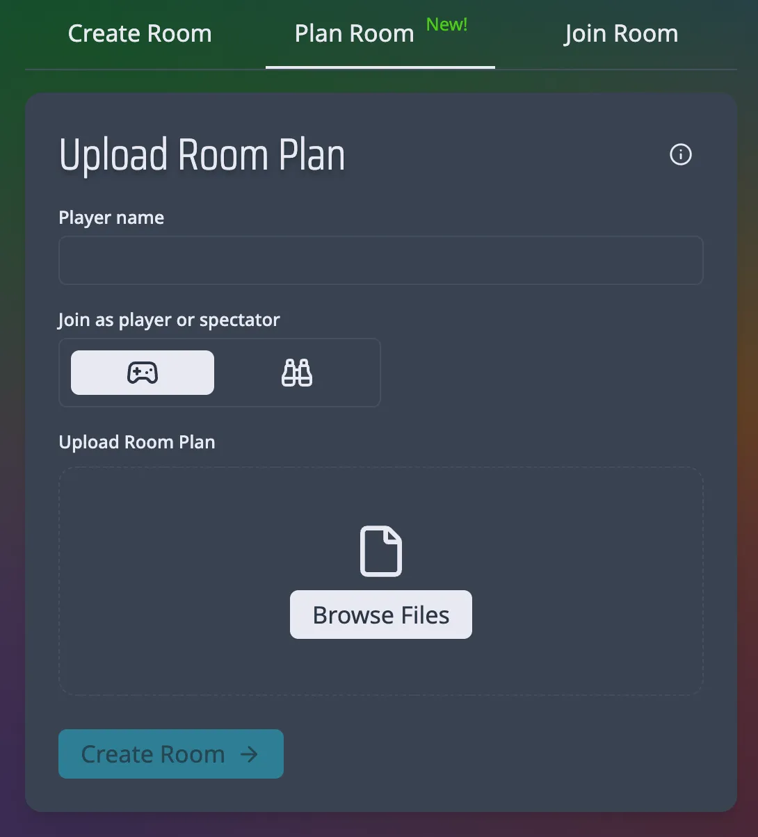 Screenshot of the new tab in the app homepage